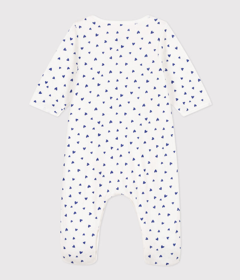 Heart Patterned Tube Knit Bodyjama white/blue