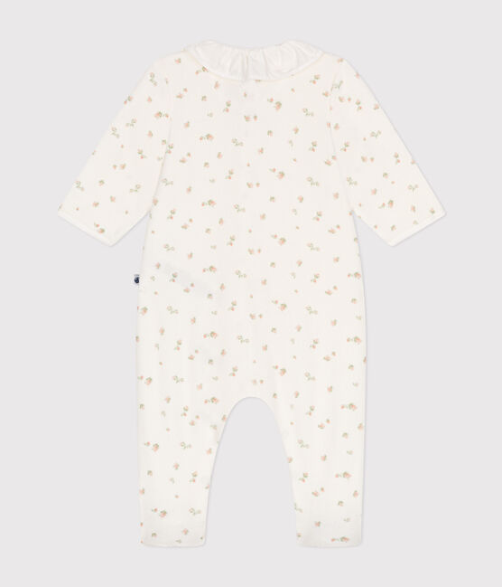 Babies' velour pyjamas MARSHMALLOW white/MULTICO white
