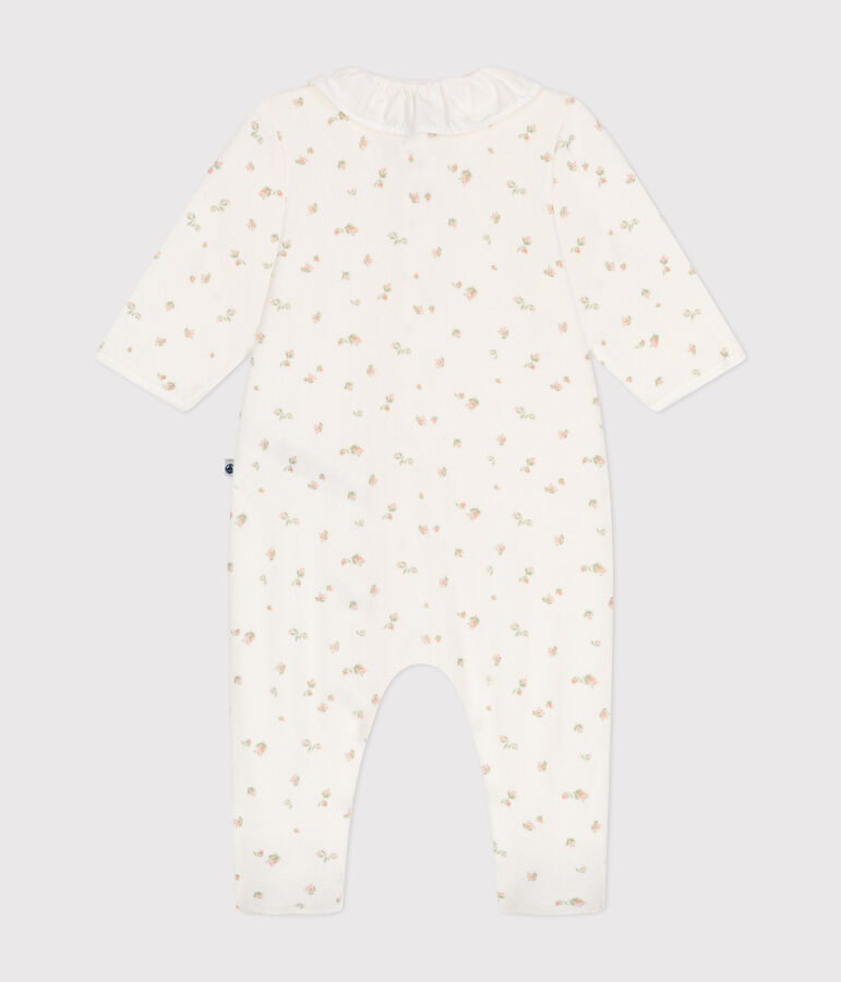 Babies' velour pyjamas MARSHMALLOW white/MULTICO white