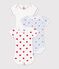 Pack of short-sleeved heart-print cotton bodies for babies multicolor