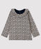 Baby girl's long-sleeved blouse SMOKING blue/MARSHMALLOW white