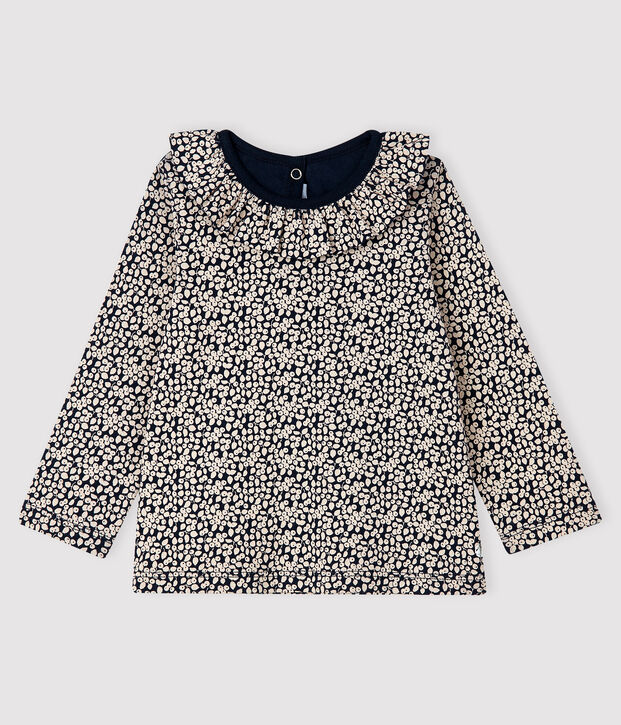 Baby girl's long-sleeved blouse blue/white