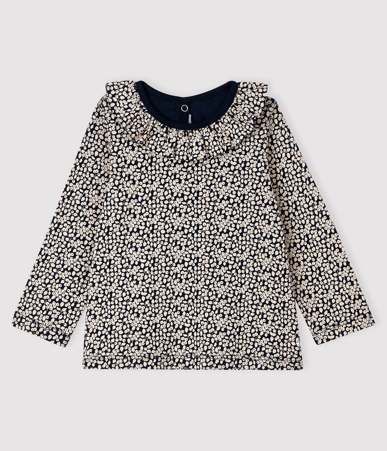 Baby girl's long-sleeved blouse blue/white