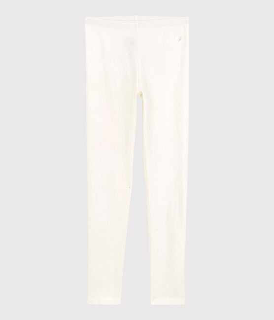 Girls' Lycra Jersey Leggings MARSHMALLOW white