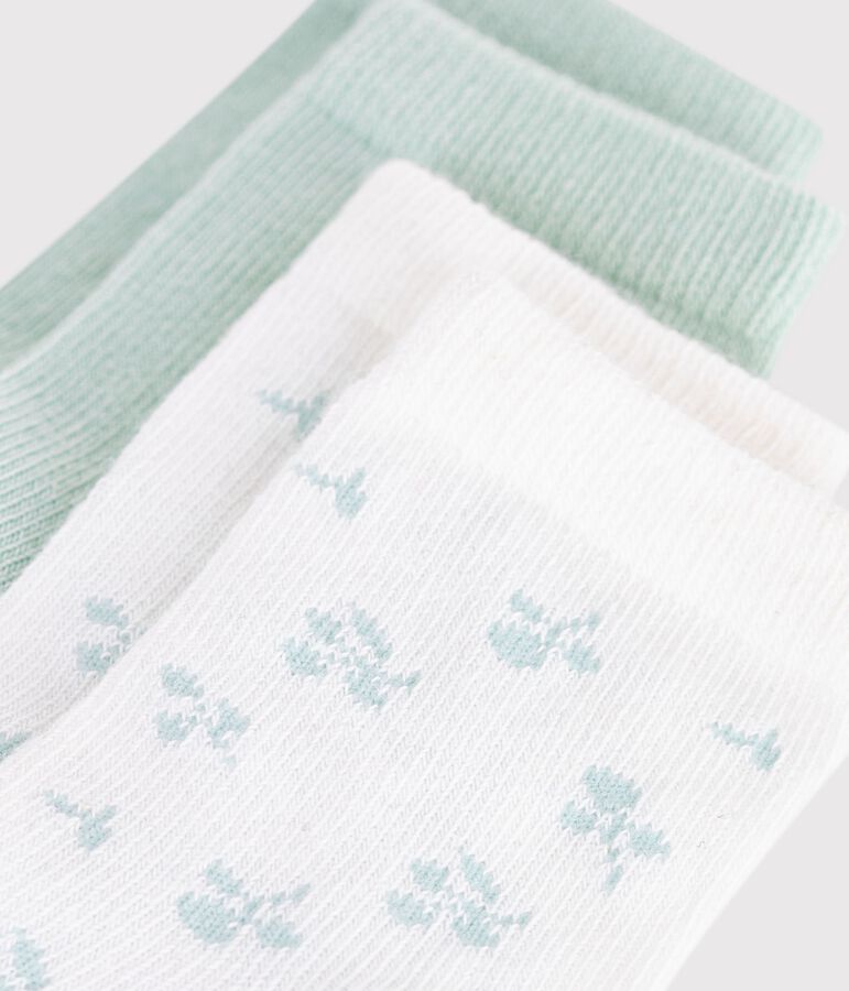 Babies' floral-print cotton socks - 2-pack variante 1