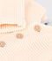 Babies' Moss Stitch Cotton Cardigan AVALANCHE Ecru