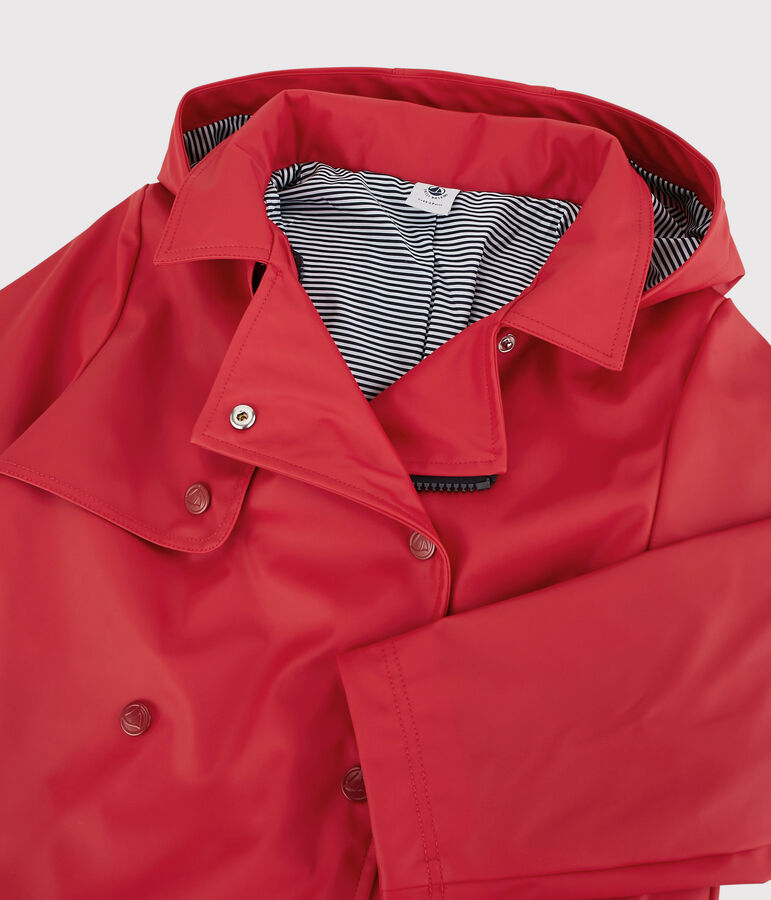 Girls' Hooded Trench coat red