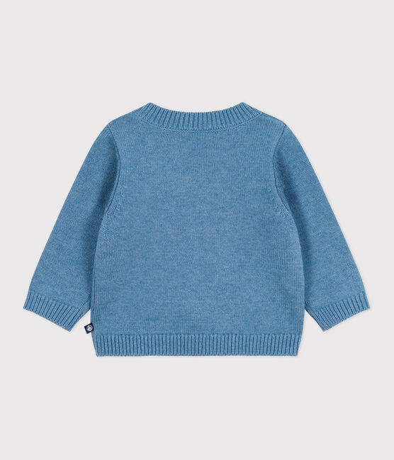 Babies' boat motif wool and cotton jumper ADRIATIC blue/MULTICO