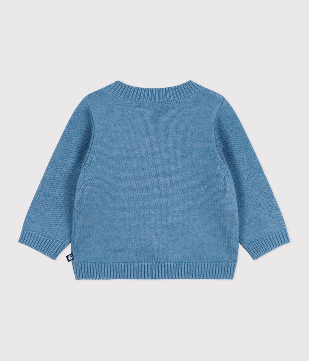 Babies' boat motif wool and cotton jumper blue/multicolor