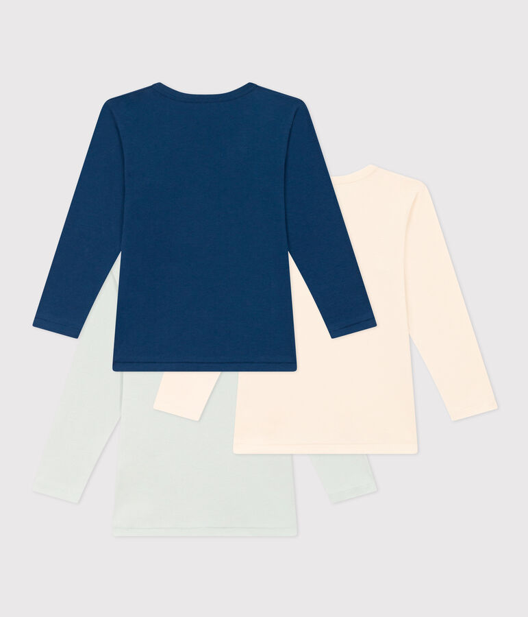 Boys' Long-Sleeved Cotton T-Shirts - 3-Pack multicolor