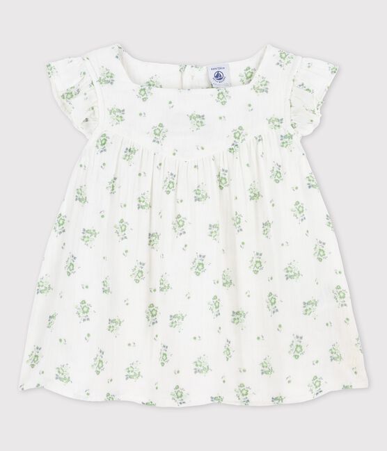 Girls' Print Organic Cotton Gauze Cardigan MARSHMALLOW white/MULTICO white