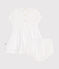 Babies' cotton pique dress and bloomers ECUME white