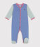 Babies' stripy cotton pyjamas blue/white