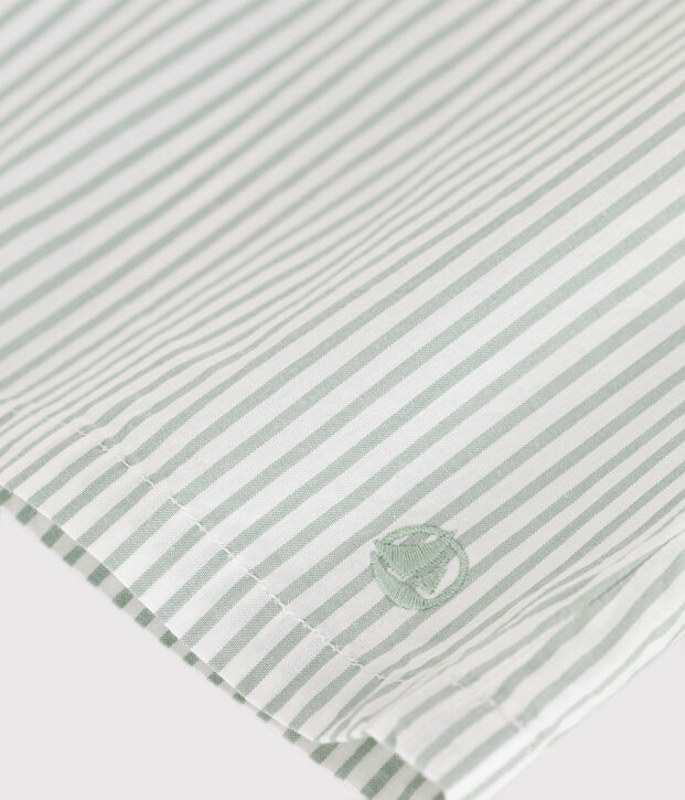 Children's sleeveless stripy cotton blouse green/white