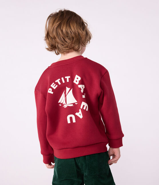 Children's plain cotton sweatshirt AMARANTE