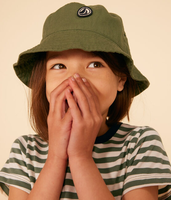 Babies' Plain Cotton Bucket Hat CROCO green