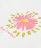 Babies' short-sleeved cotton T-shirt with a flower motif white
