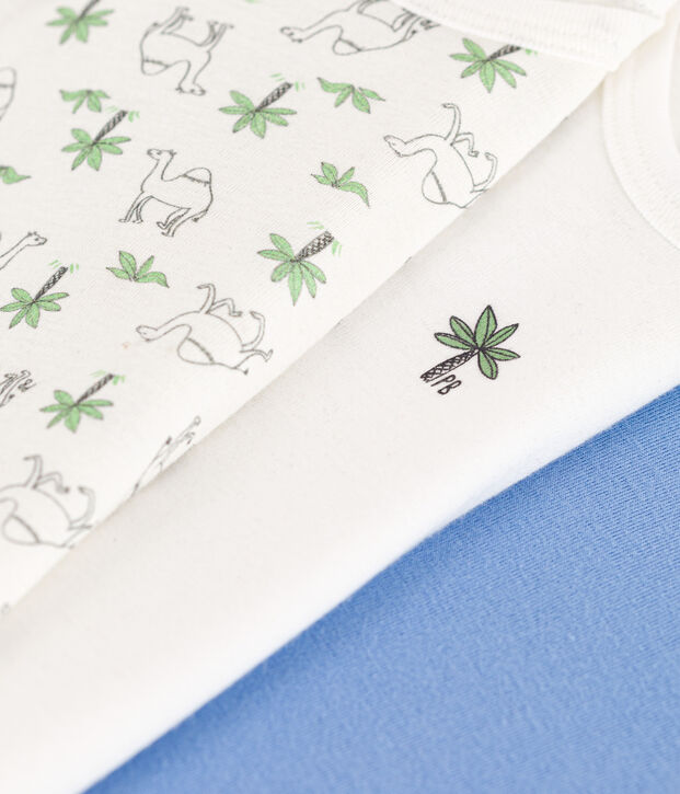 Short-Sleeved Cotton Camel Bodysuits - Pack of 3 multicolor