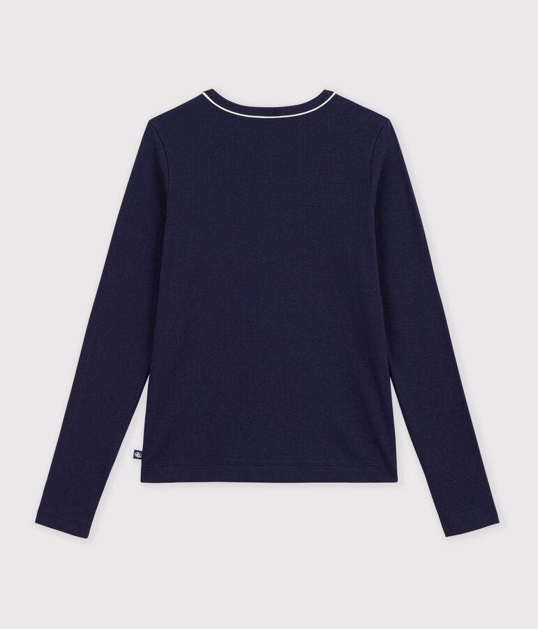 Women's plain cotton cardigan blue