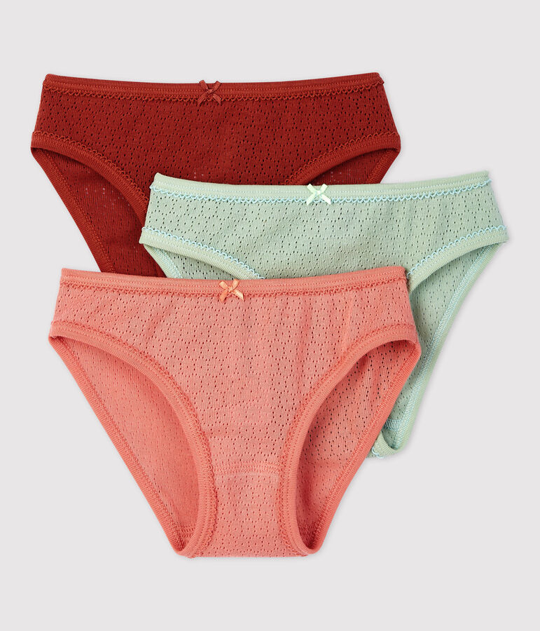 Girls' Openwork Cotton Briefs - 3-Pack multicolor
