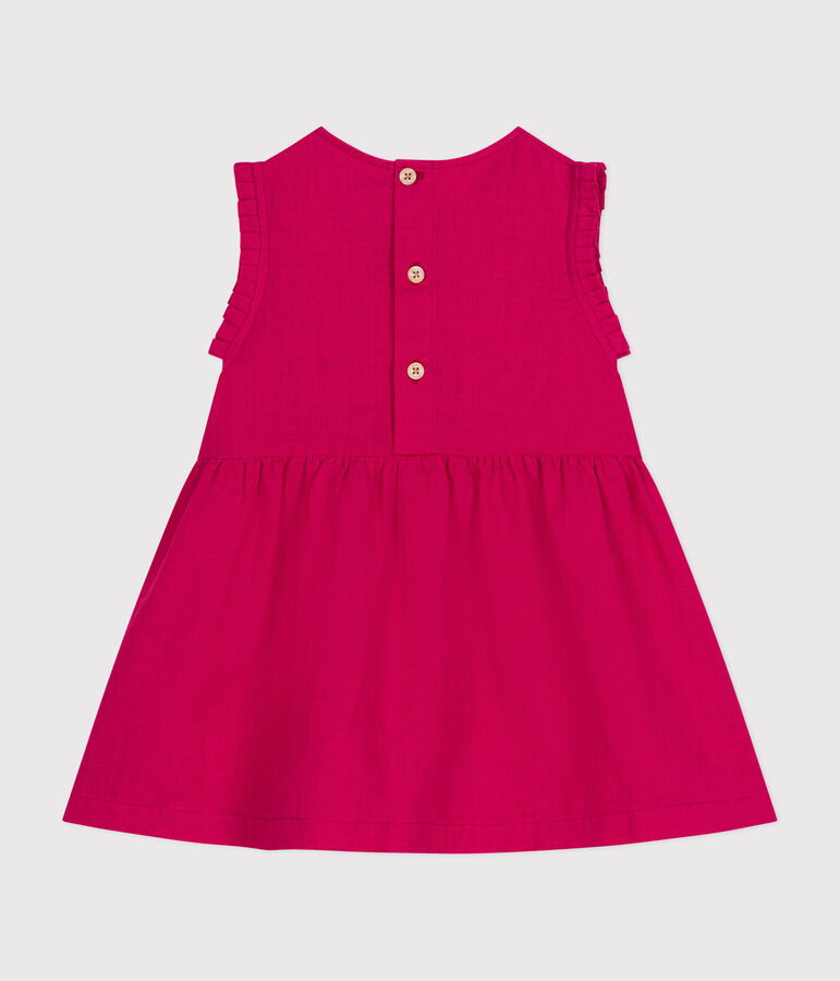 Babies' Sleeveless Linen Dress pink