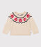 Babies' Wool/Cotton Jacquard Knitted Pullover MONTELIMAR beige/MULTICO white