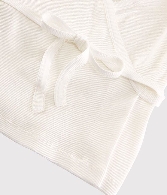 Women's Fine Cotton Wrapover Cardigan MARSHMALLOW white
