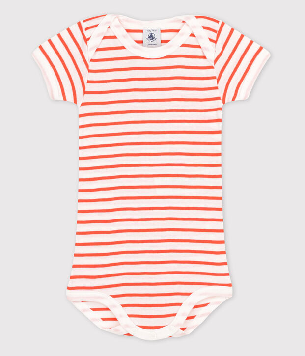 Baby Girls' Short-Sleeved Bodysuit white/orange
