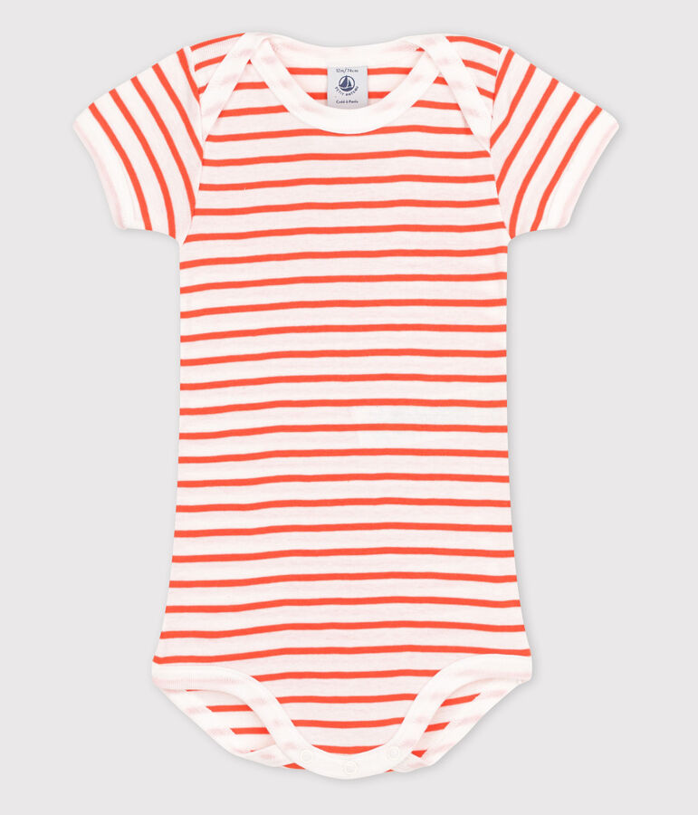 Baby Girls' Short-Sleeved Bodysuit white/orange