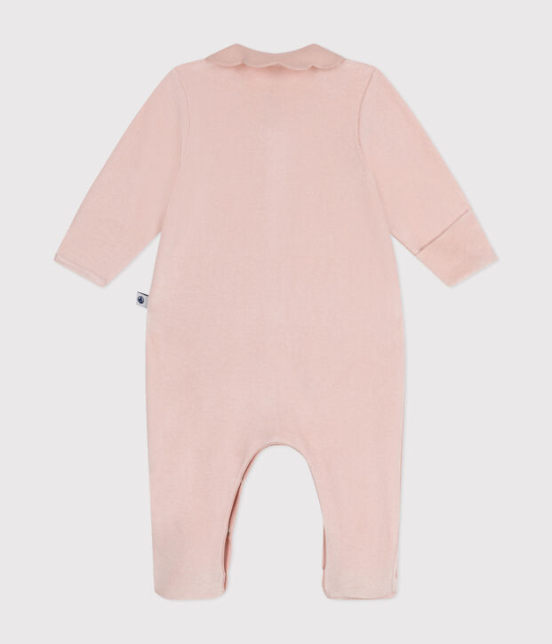 Babies' velour pyjama suit pink