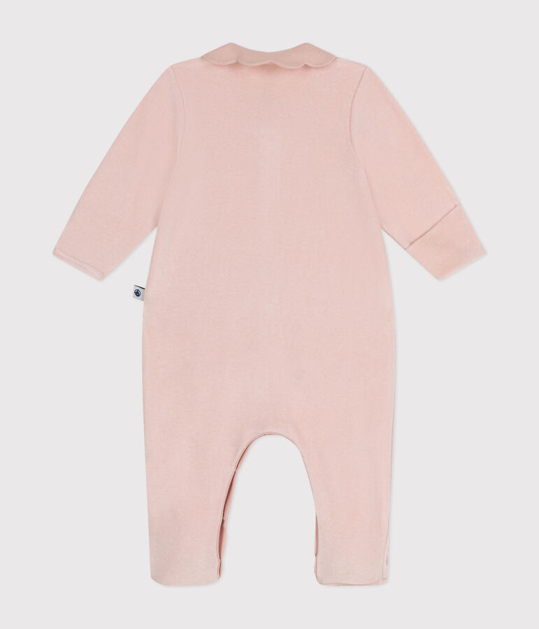 Babies' velour pyjama suit pink
