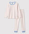 Unisex Patterned Organic Cotton Pyjamas MARSHMALLOW white/PEPS red
