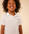 Boys' Short-Sleeved Cotton Polo Shirt MARSHMALLOW white