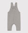 Babies' long fleece dungarees CHATON CHINE grey