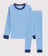 Boys' Blue Pinstriped Ribbed Pyjamas