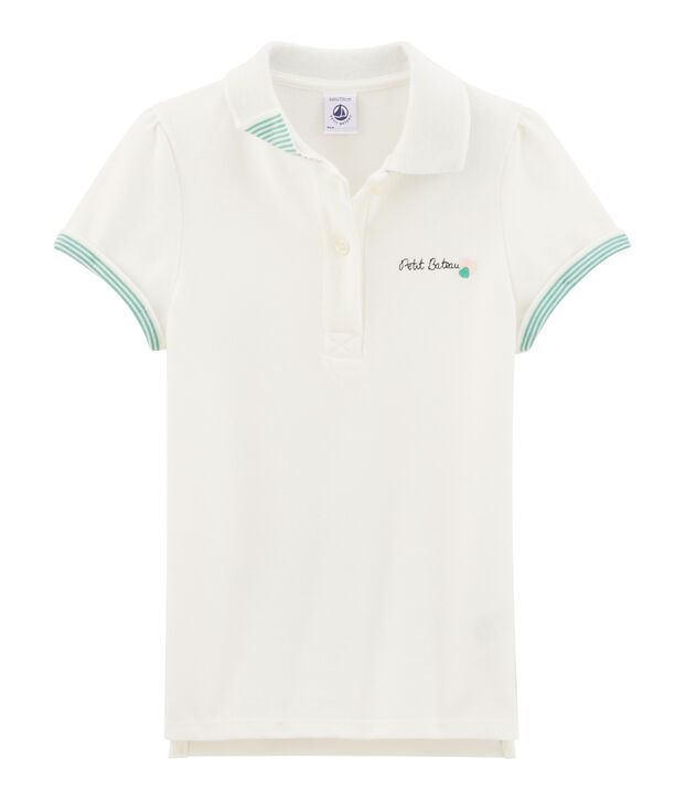 Girls' Short-sleeved Polo Shirt white