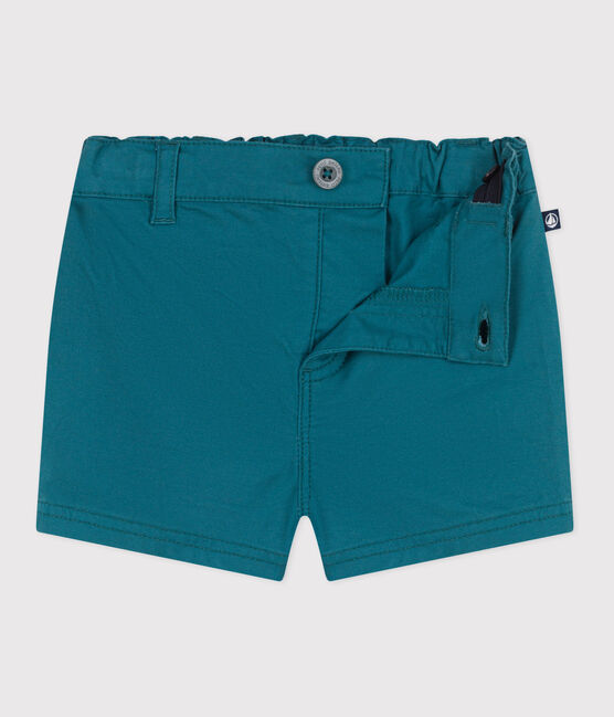 Babies' plain twill shorts DRAGONFLY green