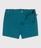 Babies' plain twill shorts DRAGONFLY green