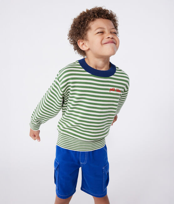 Children's cotton cargo Bermuda shorts SURF blue