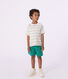 Children's short-sleeved stripy cotton T-shirt
