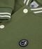 Children's varsity-style cotton jacket green/ecru