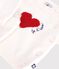 Jacquard heart-patterned knitted outfit for babies red/red