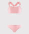 Girls' Two-Piece Recycled Swimsuit GRETEL pink/MARSHMALLOW white