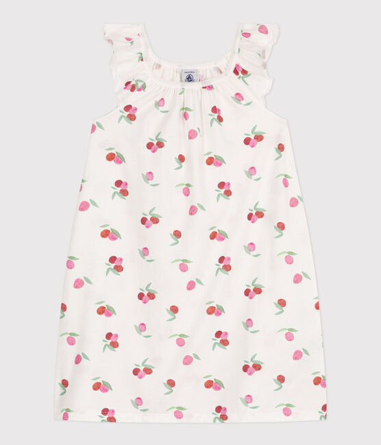 Children's fruit print cotton nightdress MARSHMALLOW white/MULTICO white