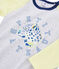 Boys' Ribbed Pyjamas MEDIEVAL blue/MULTICO white