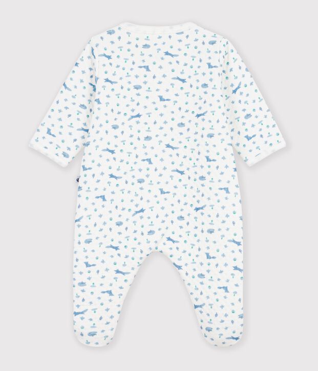 Babies' fox print tube knit pyjama suit white/multicolor