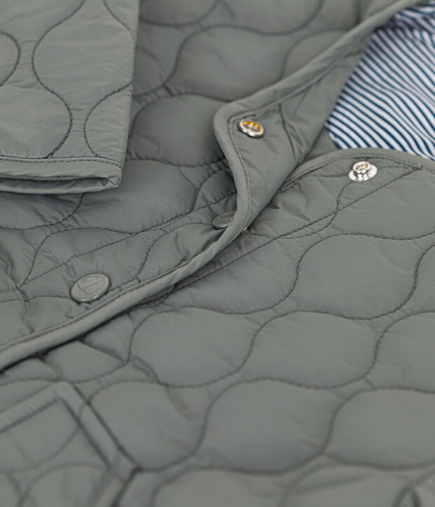 Girls' light puffer jacket green