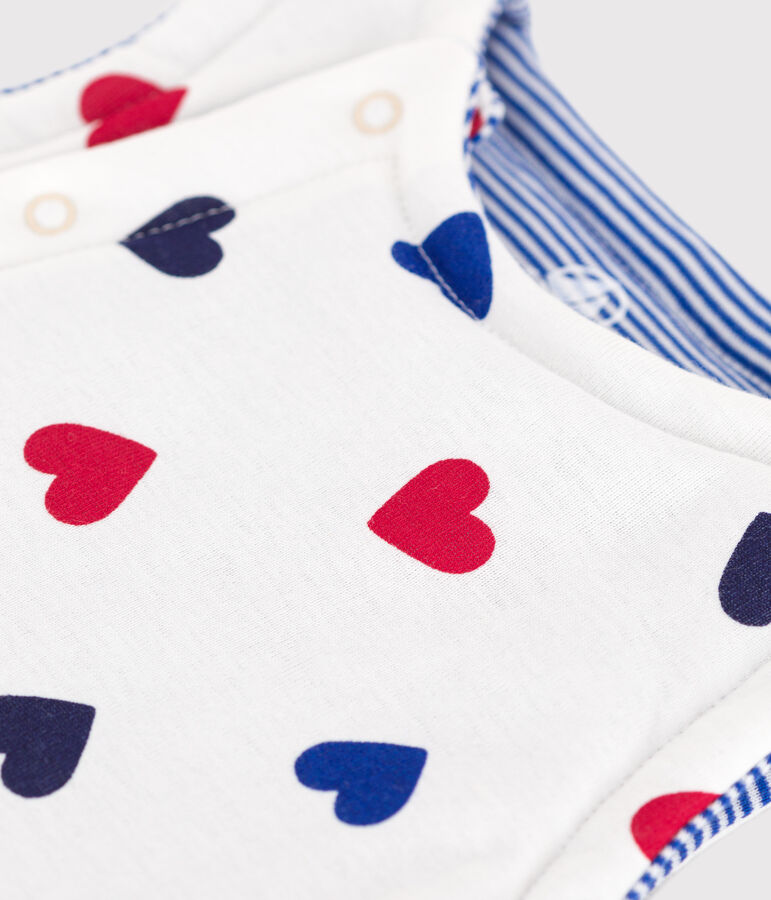 BABIES' REVERSIBLE SLEEVELESS COTTON CARDIGAN white/multicolor