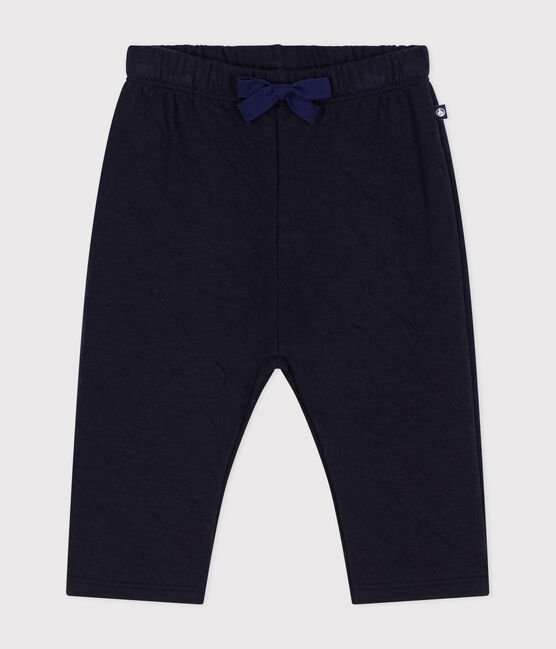 Babies' quilted tube knit trousers SMOKING blue