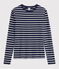 Women's iconic round neck T-shirt SMOKING blue/MARSHMALLOW white